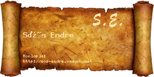 Sós Endre névjegykártya